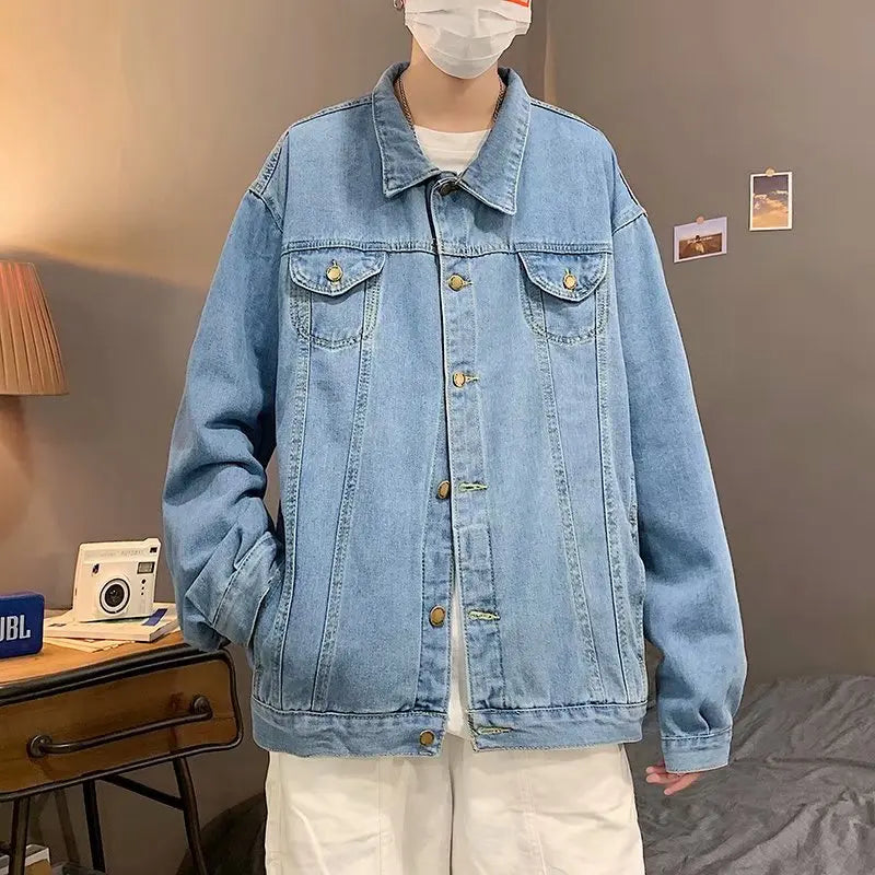 Qara Denim Qısa Pencək Kişilər üçün - Bomber Streetwear