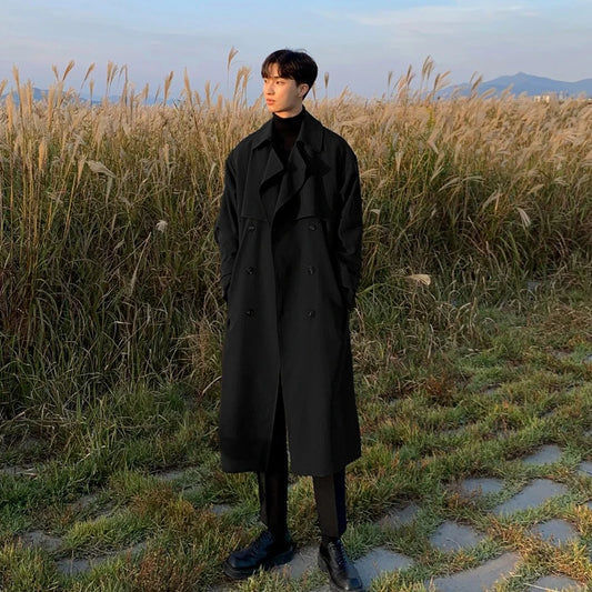 Men's Spring Trench Coat - Korean Fashion Overcoat