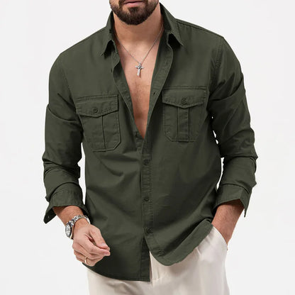 Men's Multi-Pocket Retro Casual Shirt