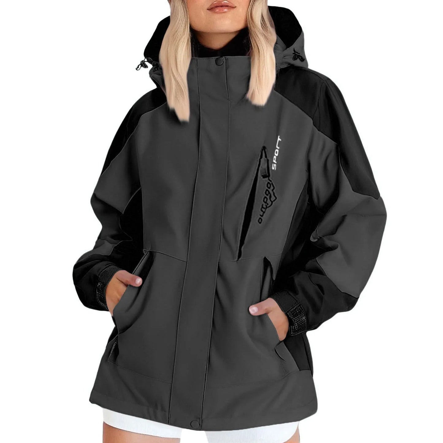 Hooded Ski Jacket - Windproof Winter Sports Coat