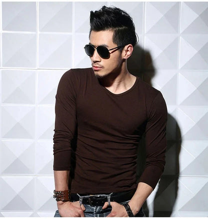 Men's Slim Fit V-Neck Polyester T-Shirt 2026