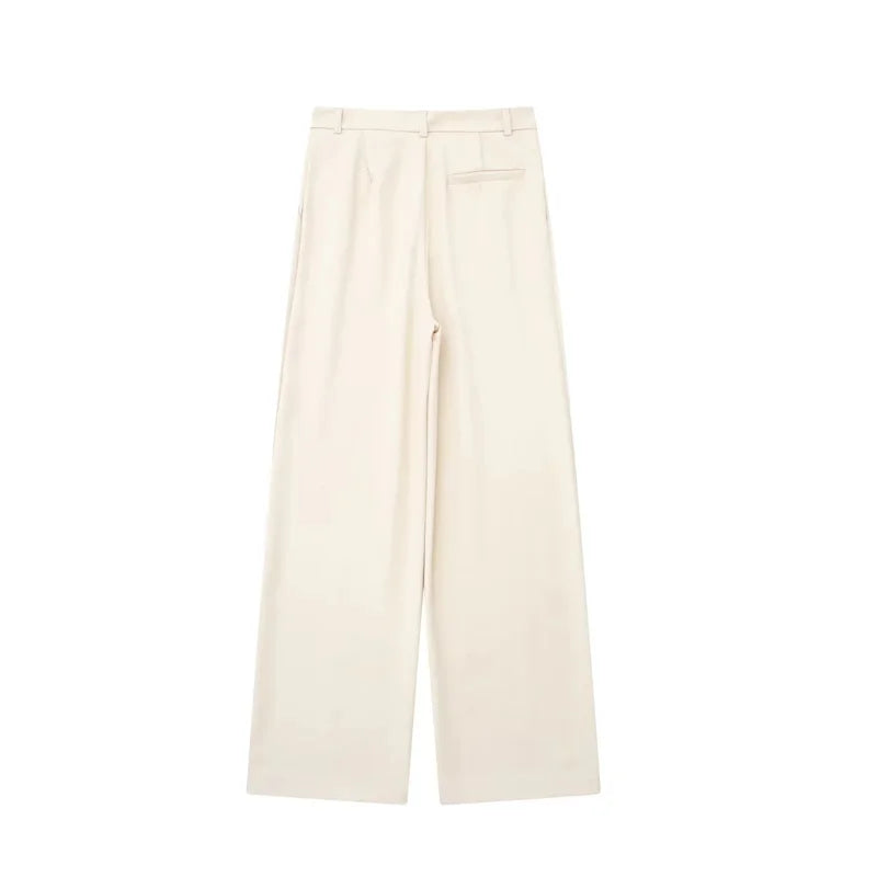MUJER 2025 Women's Pants Beige Grey Black Wide Leg