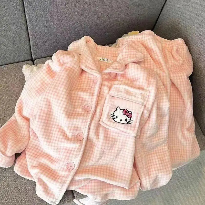Women's Hello Kitty Flannel Pajamas - Cozy Winter Sleepwear