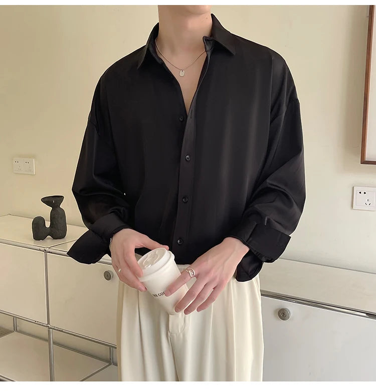 Men's Oversized Ice Silk Formal Shirt