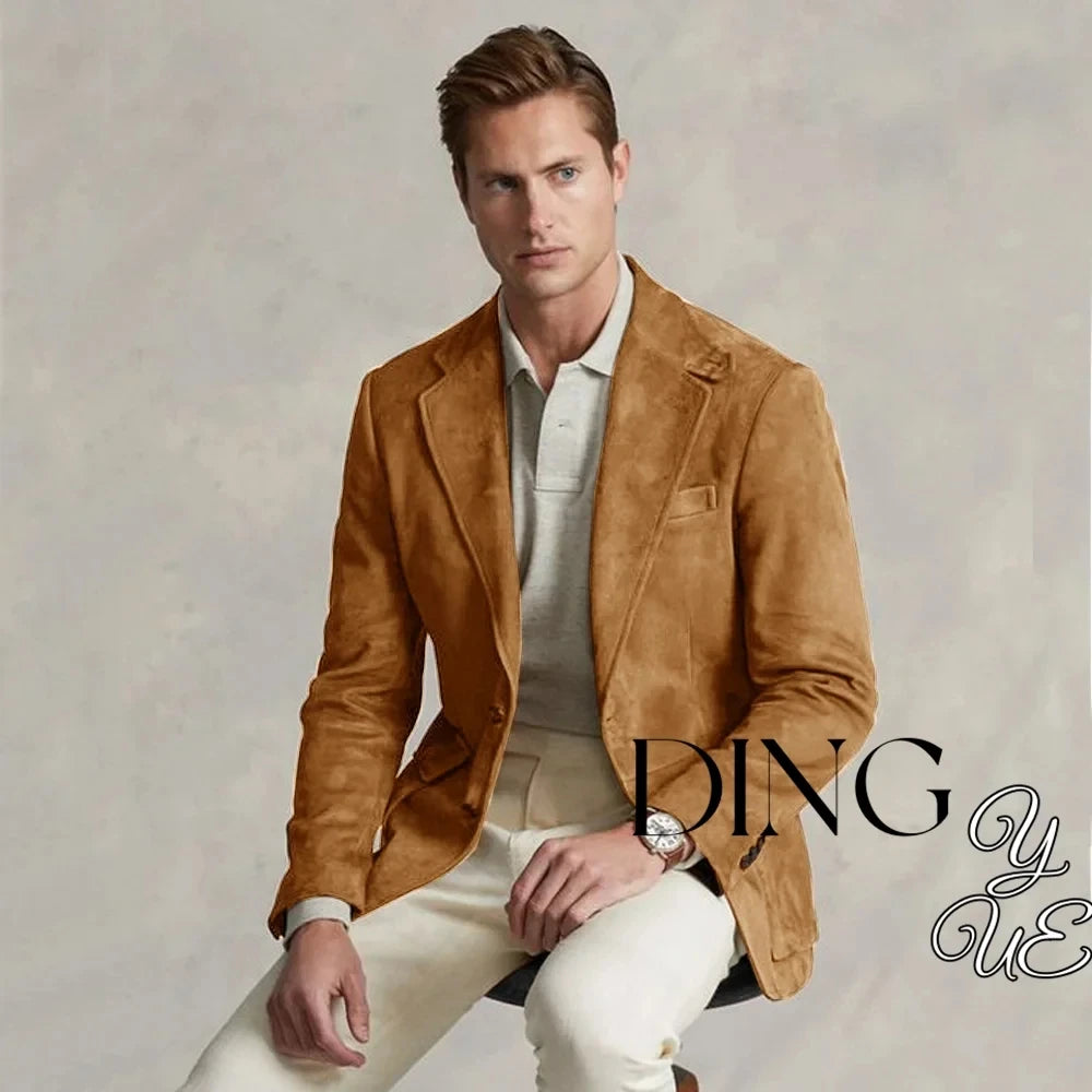 Men's Suede Single Breasted Luxury Blazer