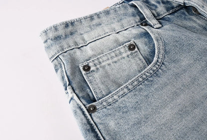 Men's Retro Embroidered Workwear Jeans