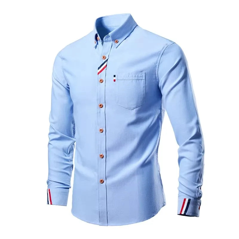 Men's Slim Fit Striped Long Sleeve Shirt