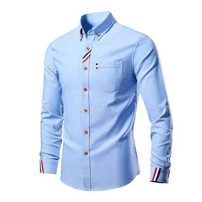 Men's Slim Fit Striped Long Sleeve Shirt
