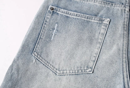Men's Retro Embroidered Workwear Jeans