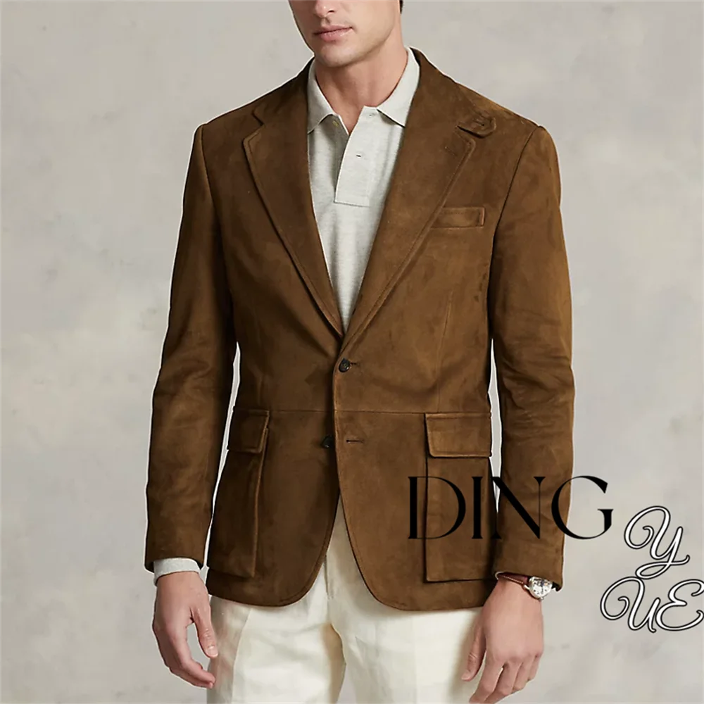 Men's Suede Single Breasted Luxury Blazer