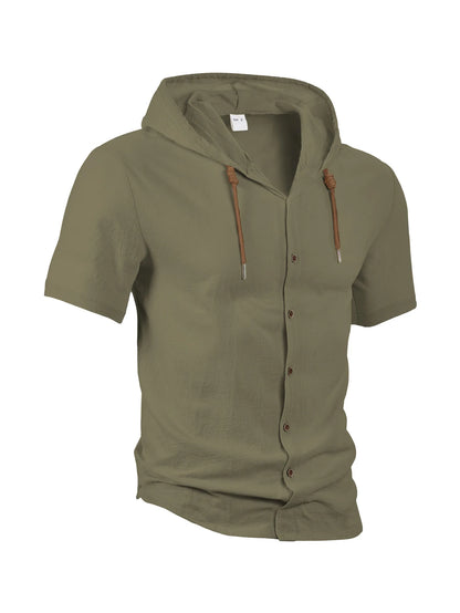 Men's Linen Short Sleeve Beach Shirt