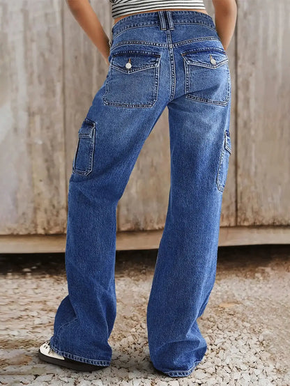 Women's Jeans Work Pants Multi-Pocket Straight Leg Comfort Style