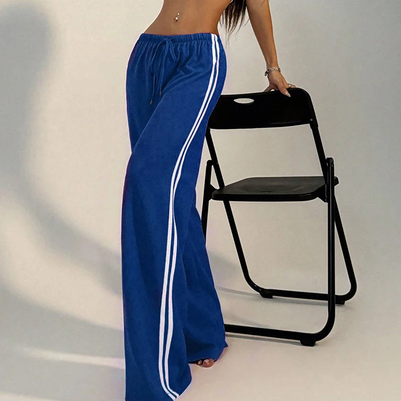 Qadın Şalvarı Payız Yeni Moda Zolaqlı Küçə Geyimi