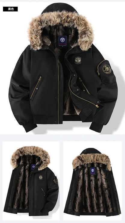 Men's Thick Padded Winter Coat - Warm Hooded Jacket