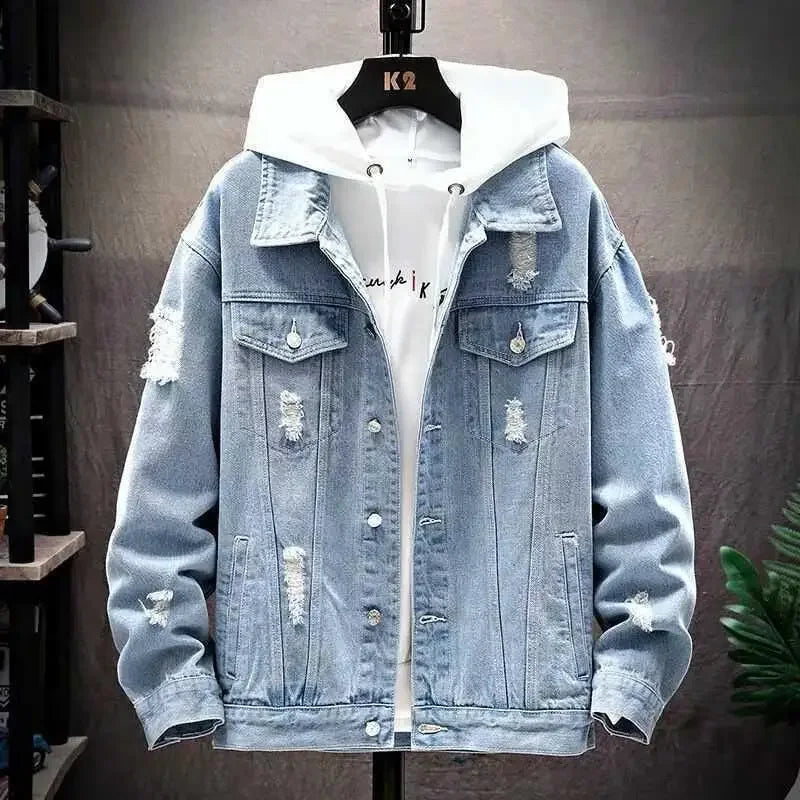 Men's Denim Jacket 2025 - Ripped Distressed