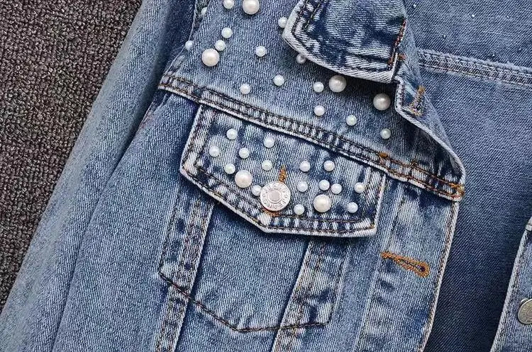 Denim Coat Women Turn Down Collar 2024