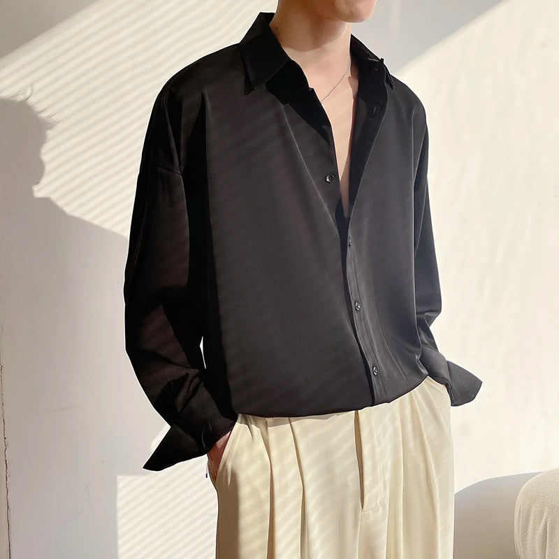 Men's Oversized Ice Silk Formal Shirt
