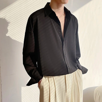 Men's Oversized Ice Silk Formal Shirt