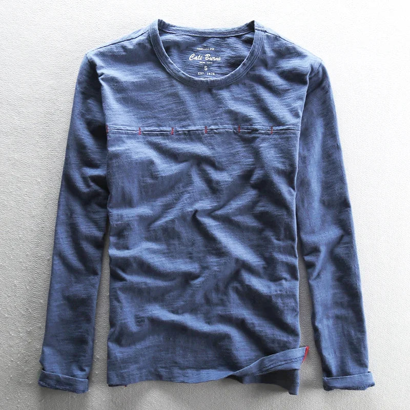 Men's Basic Cotton O-Neck Long Sleeve T-Shirt