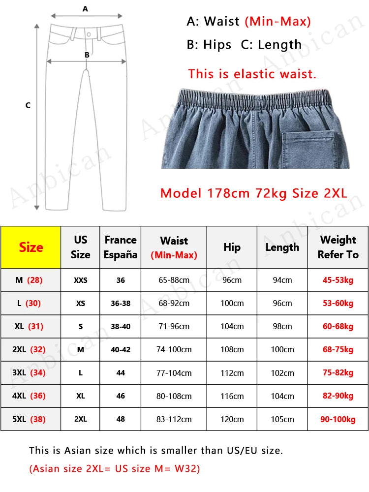 Spring Summer Black Blue Cargo Jeans Men - Streetwear Denim Jogger