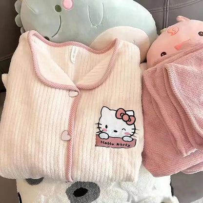 Women's Hello Kitty Flannel Pajamas - Cozy Winter Sleepwear
