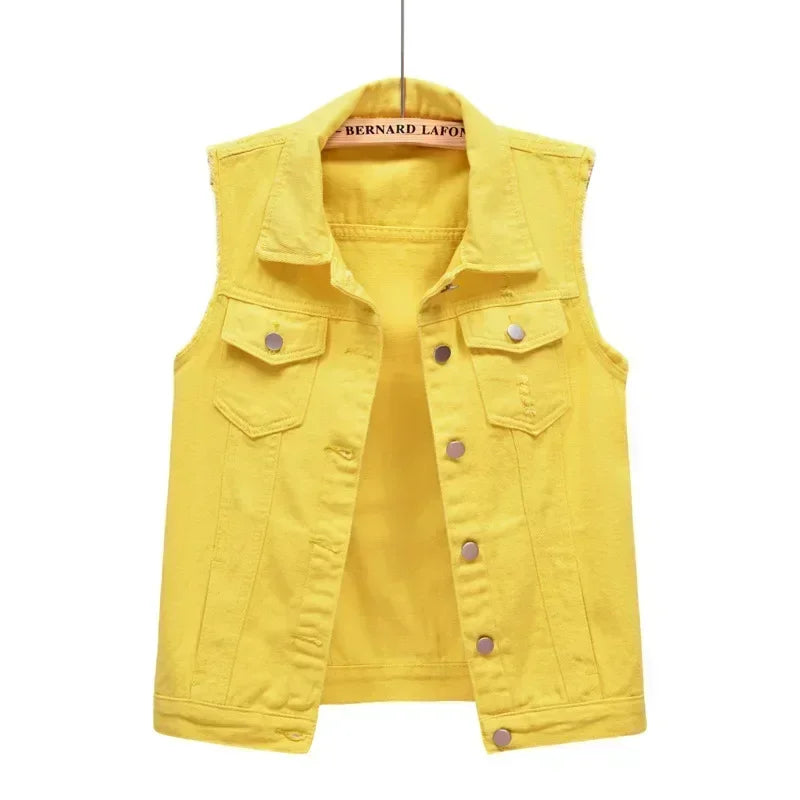 Qadınlar üçün cins jilet, payız geyimləri, moda geyimləri, gündəlik vintage zərif qolsuz pencək