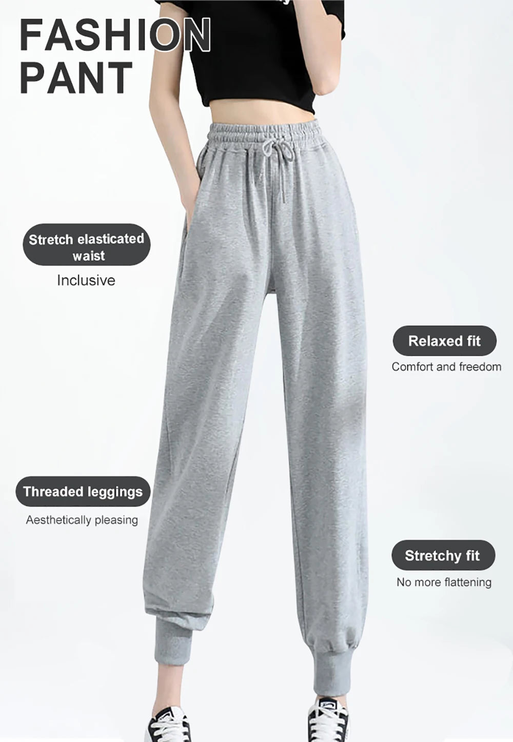 Women Casual Pants Autumn Winter Fleece Sweatpants