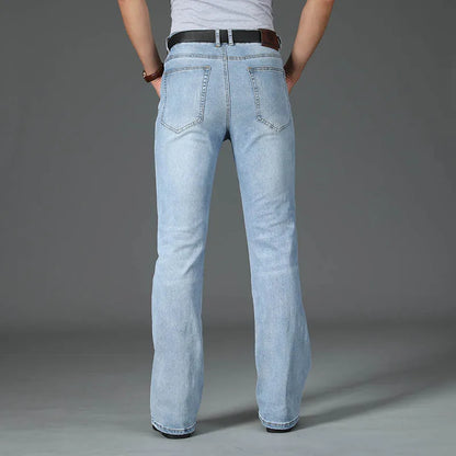 Men's Flared Boot Cut Jeans - Designer Classic High Waist
