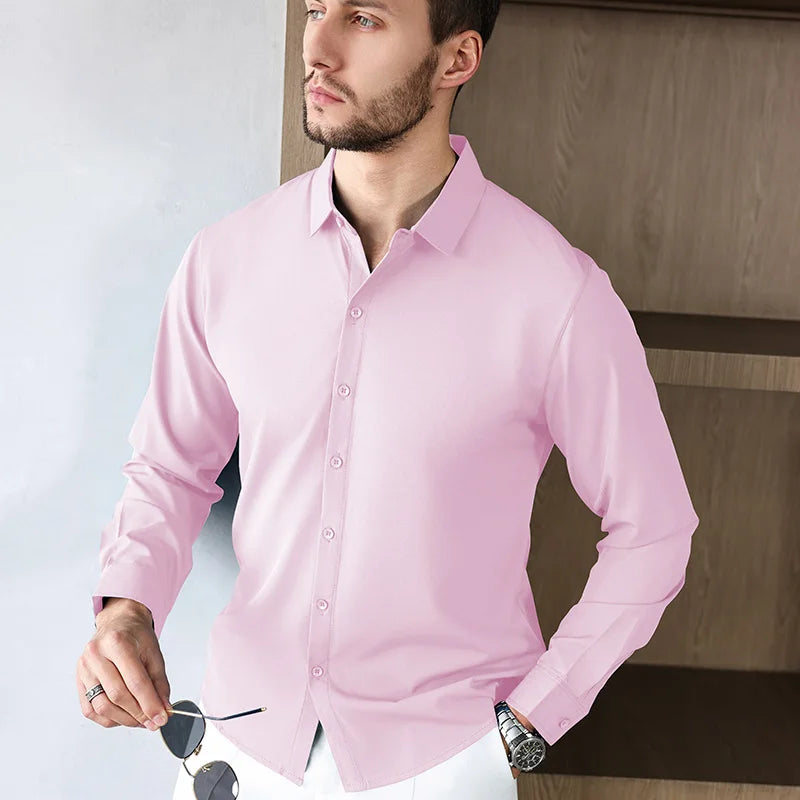 Men's Wrinkle-Free Business Casual Shirt