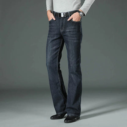 Men's Flared Boot Cut Jeans - Designer Classic High Waist