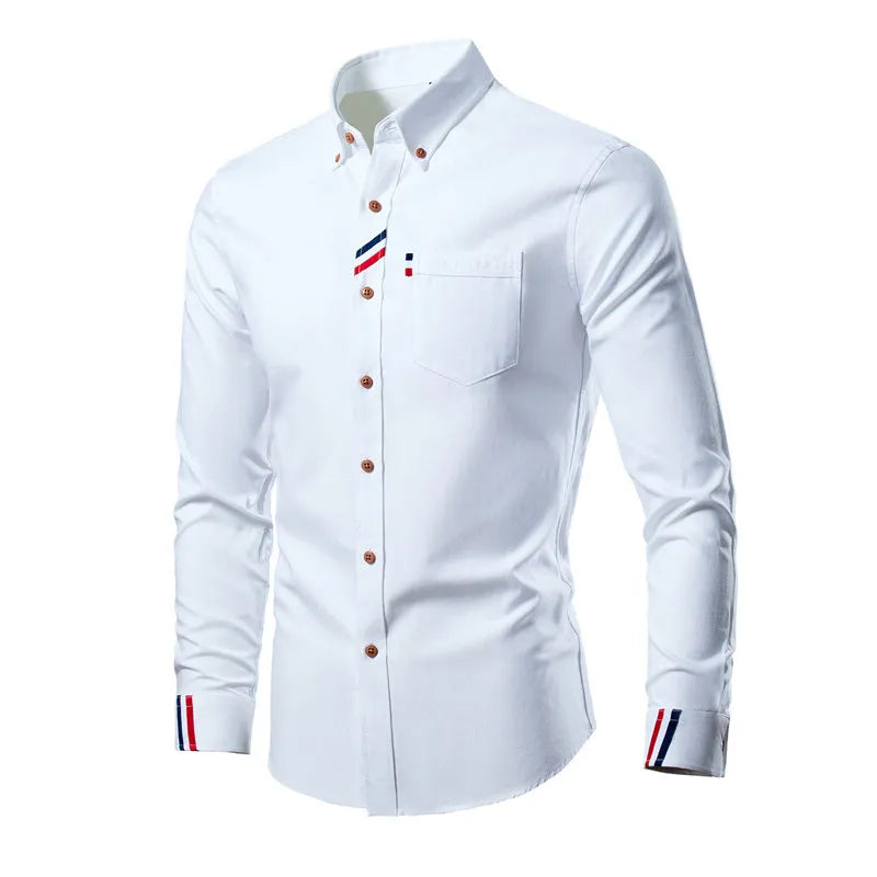 Men's Slim Fit Striped Long Sleeve Shirt