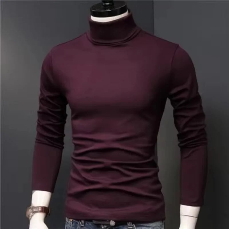 Men's Slim Fit Turtleneck Long Sleeve Shirt