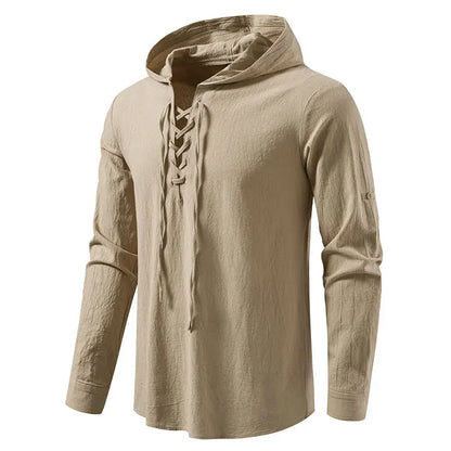 Men's Hooded Long Sleeve Pullover T-Shirt