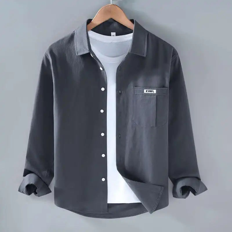 Men's Pocket Button Up Long Sleeve Shirt