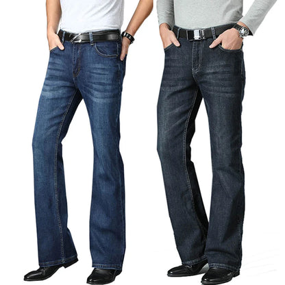 Men's Flared Boot Cut Jeans - Designer Classic High Waist