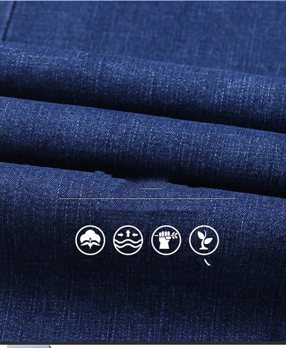 Men's Casual Stretch Jeans - Classic Blue & Black Denim