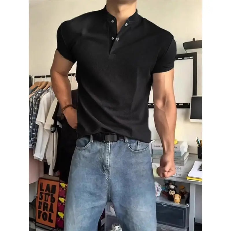 Men's American Style Sports Three-Quarter Sleeve T-Shirt