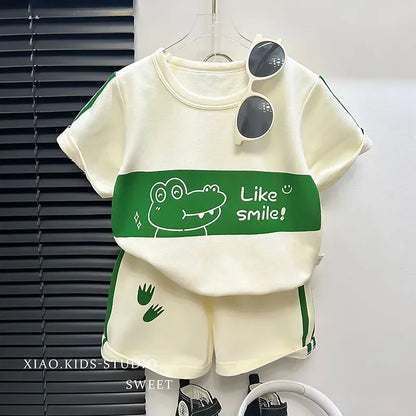 Kids Cotton Short Sleeve Top & Shorts Set