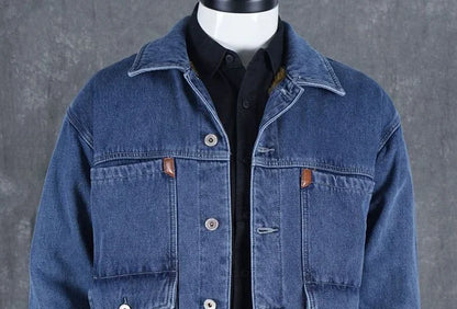 Men's Wool-Lined Denim Jacket - Winter
