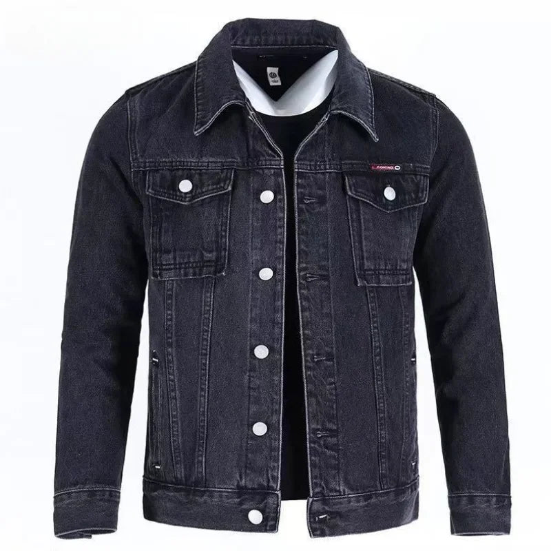 Men's Wool-Lined Denim Jacket - Winter