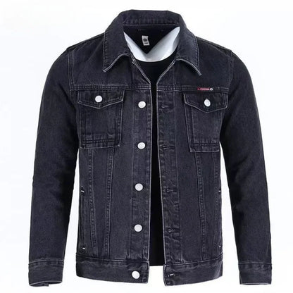 Men's Wool-Lined Denim Jacket - Winter