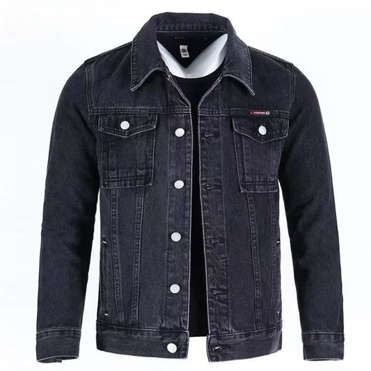 Men's Wool-Lined Denim Jacket - Winter