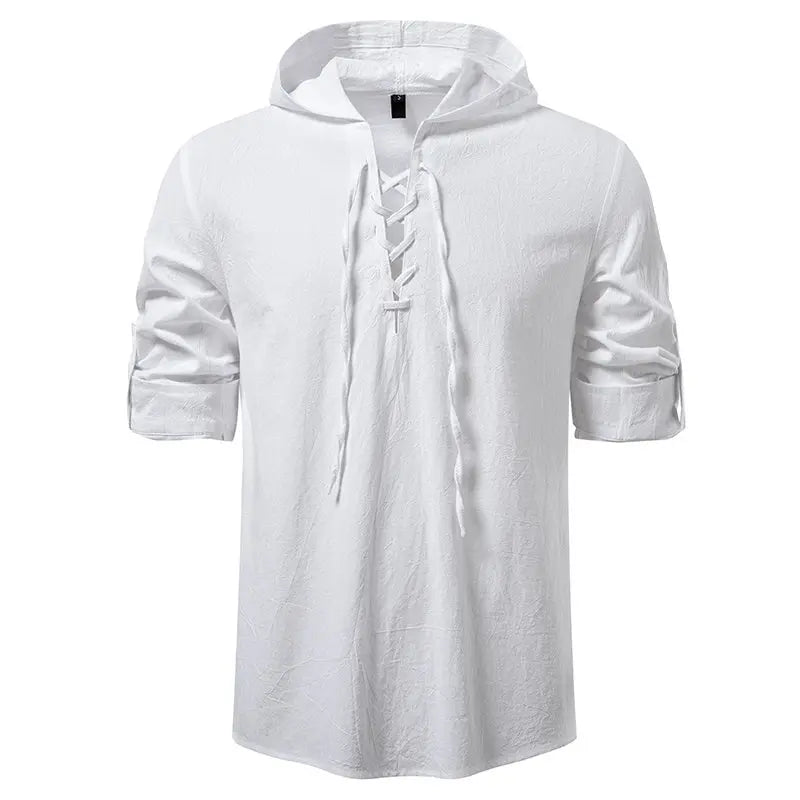 Men's Hooded Long Sleeve Pullover T-Shirt