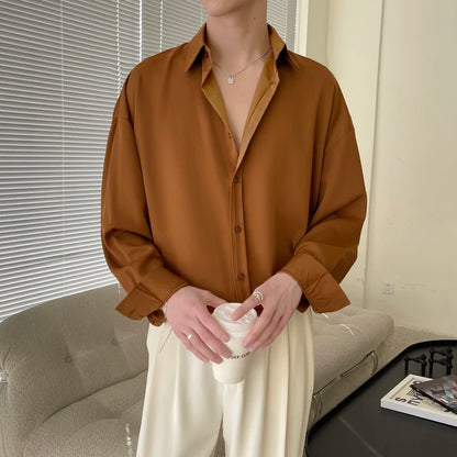 Men's Oversized Ice Silk Formal Shirt