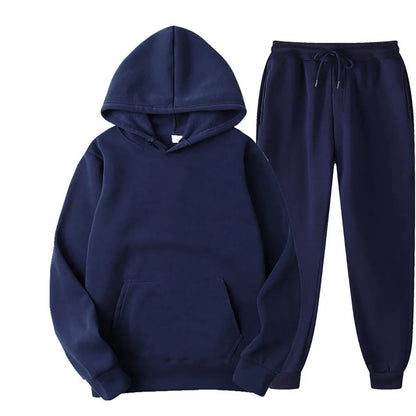 Men's Hoodie & Drawstring Pants Tracksuit Set