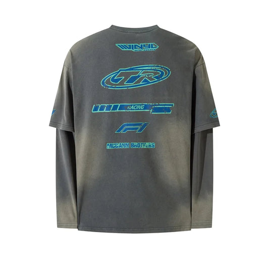 Men's Y2K Harajuku Vintage Washed Long Sleeve T-Shirt