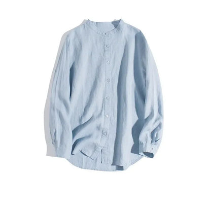 Men's Korean Style Loose White Round Neck Shirt