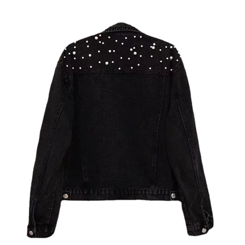 Denim Coat Women Turn Down Collar 2024