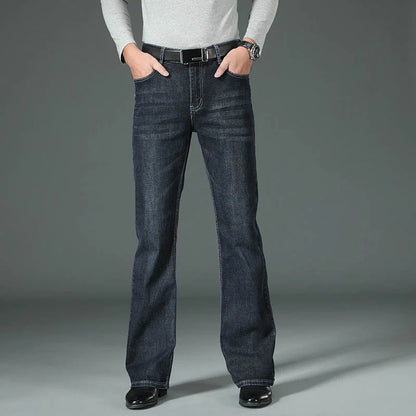 Men's Flared Boot Cut Jeans - Designer Classic High Waist