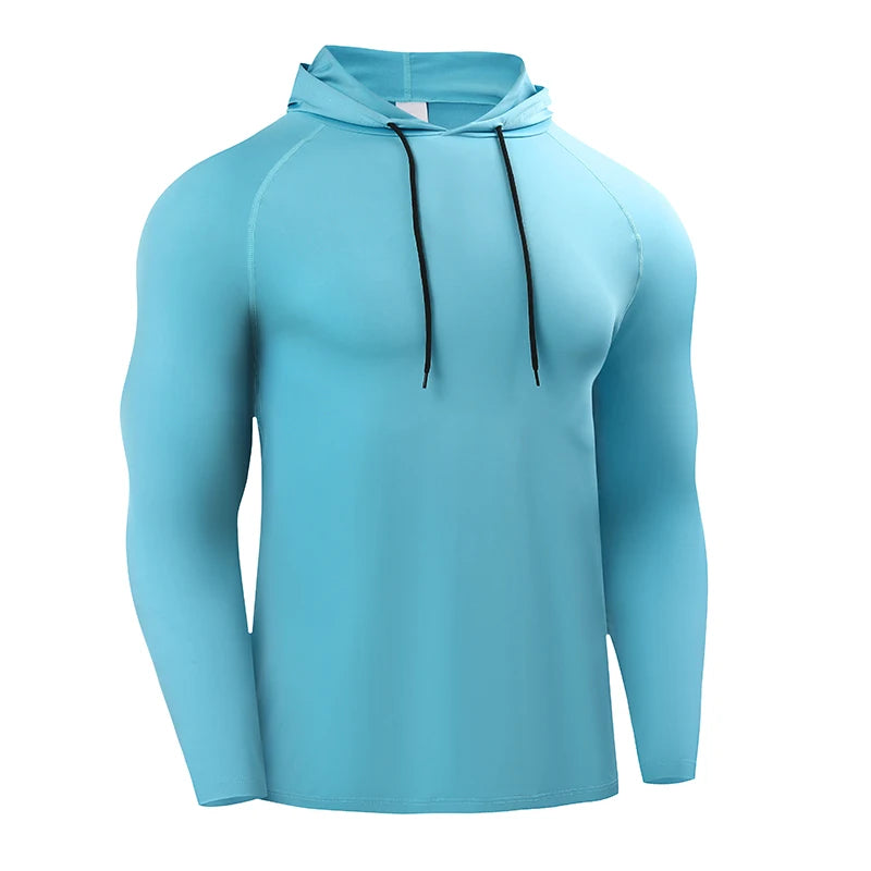 Men's Hooded Running Long Sleeve Sports T-Shirt